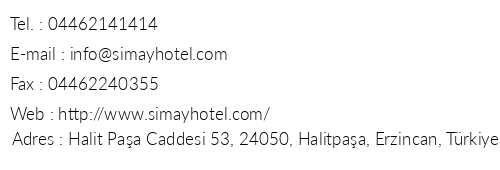 Grand Simay Hotel telefon numaralar, faks, e-mail, posta adresi ve iletiim bilgileri